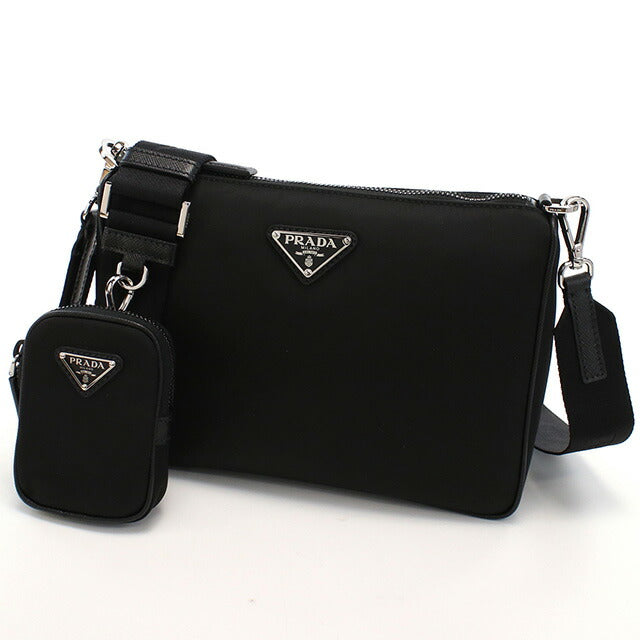 プラダ 斜め掛けショルダーバッグ メンズ ブランド TESSUTO+SAFFIANO ナイロン イタリア 2VH113 NERO ブラック バッグ PRA2VH113021
