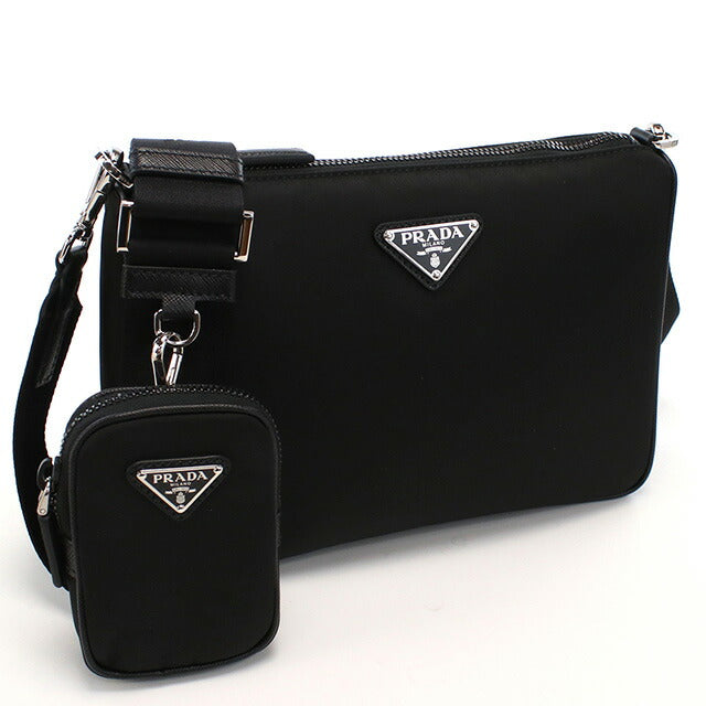 プラダ 斜め掛けショルダーバッグ メンズ ブランド TESSUTO+SAFFIANO ナイロン イタリア 2VH113 NERO ブラック バッグ PRA2VH113021