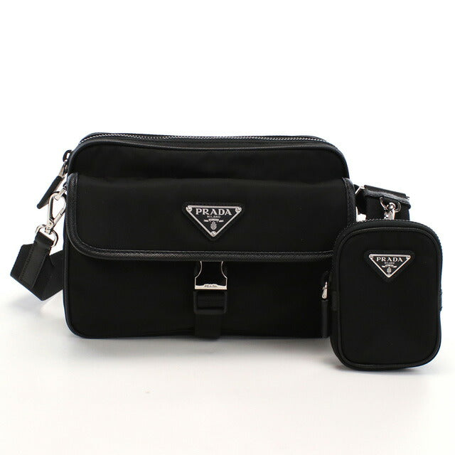プラダ 斜め掛けショルダーバッグ メンズ ブランド TESSUTO+SAFFIANO ナイロン イタリア 2VH133 NERO ブラック バッグ PRA2VH133011