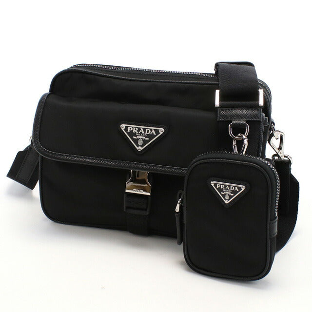 プラダ 斜め掛けショルダーバッグ メンズ ブランド TESSUTO+SAFFIANO ナイロン イタリア 2VH133 NERO ブラック バッグ PRA2VH133011