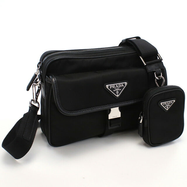 プラダ 斜め掛けショルダーバッグ メンズ ブランド TESSUTO+SAFFIANO ナイロン イタリア 2VH133 NERO ブラック バッグ PRA2VH133011