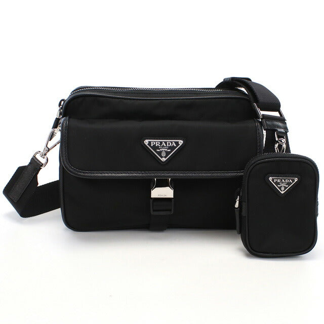 プラダ 斜め掛けショルダーバッグ メンズ ブランド TESSUTO+SAFFIANO ナイロン イタリア 2VH133 NERO ブラック バッグ PRA2VH133011