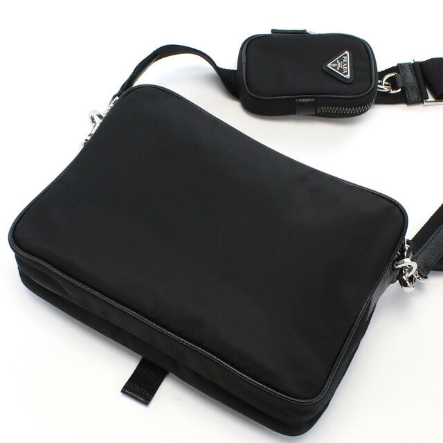 プラダ 斜め掛けショルダーバッグ メンズ ブランド TESSUTO+SAFFIANO ナイロン イタリア 2VH133 NERO ブラック バッグ PRA2VH133011