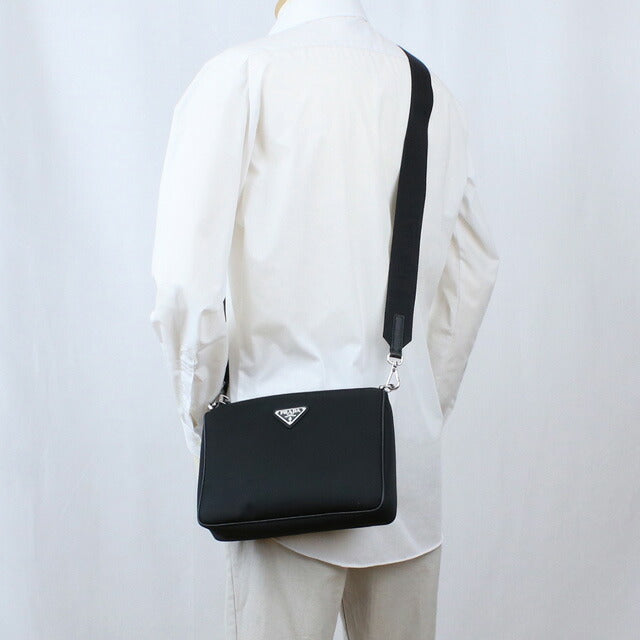 プラダ 斜め掛けショルダーバッグ メンズ ブランド TESSUTO+SAFFIANO ナイロン イタリア 2VH133 NERO ブラック バッグ PRA2VH133011