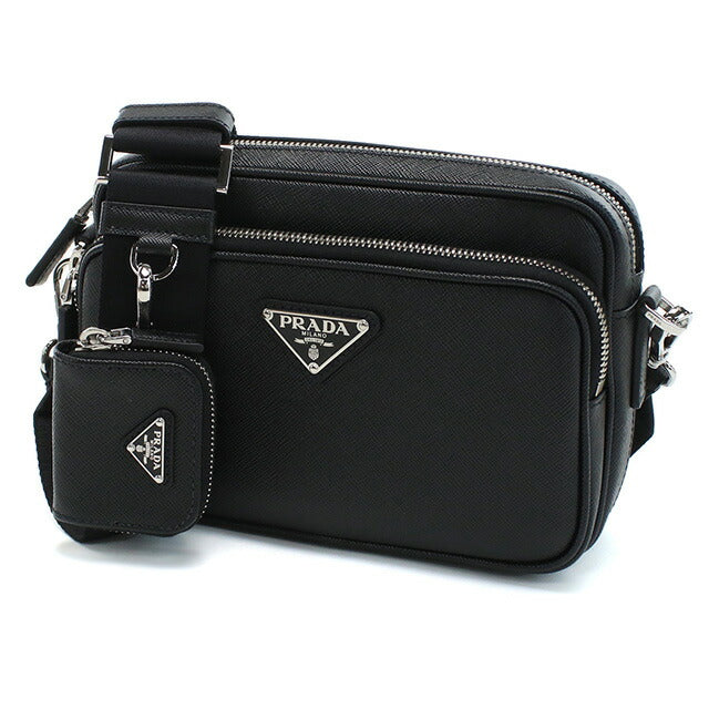 プラダ 斜め掛け ショルダーバッグ メンズ ブランド PRADA SAFFIANO TRAVEL レザー イタリア 2VH170 NERO ブラック バッグ PRA2VH170011