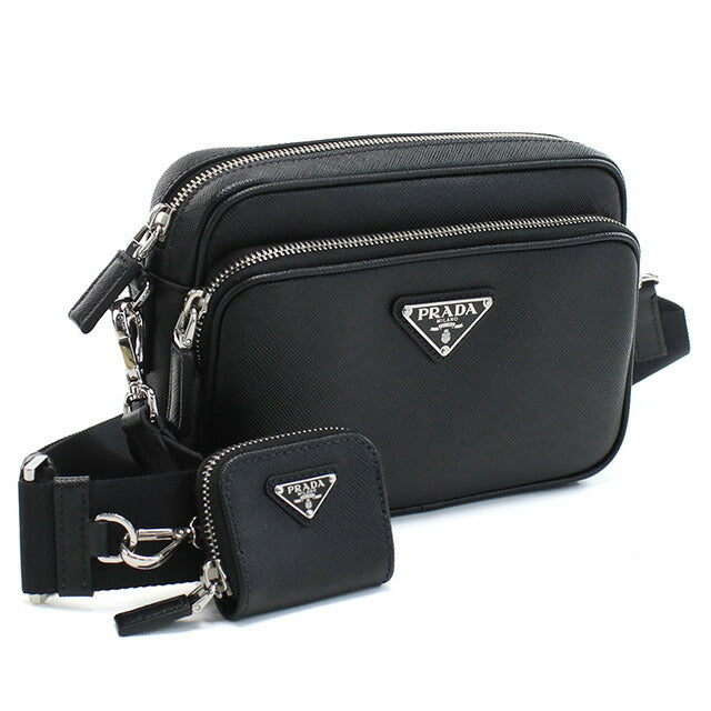 プラダ 斜め掛け ショルダーバッグ メンズ ブランド PRADA SAFFIANO TRAVEL レザー イタリア 2VH170 NERO ブラック バッグ PRA2VH170011