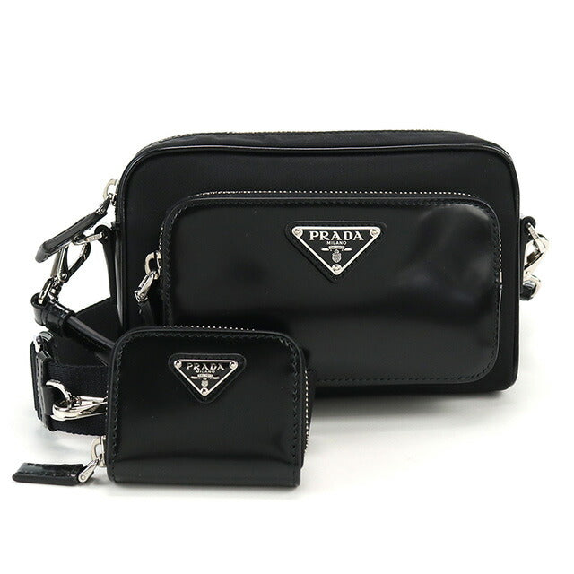 プラダ 斜め掛けショルダーバッグ メンズ ブランド TESSUTO SPAZZOLATOレザー イタリア 2VH172 NERO ブラック バッグ PRA2VH172011