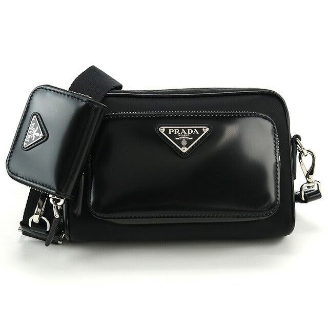 プラダ 斜め掛けショルダーバッグ メンズ ブランド TESSUTO SPAZZOLATOレザー イタリア 2VH172 NERO ブラック バッグ PRA2VH172011