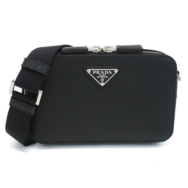 プラダ 斜め掛け ショルダーバッグ メンズ ブランド PRADA SAFFIANO TRAVEL レザー イタリア 2VH173 NERO ブラック バッグ PRA2VH173011