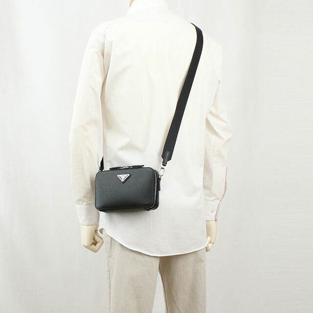 プラダ 斜め掛け ショルダーバッグ メンズ ブランド PRADA SAFFIANO TRAVEL レザー イタリア 2VH173 NERO ブラック バッグ PRA2VH173011