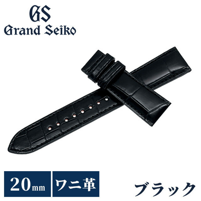 cro-1549クロコダイル 腕時計ベルト ブラック ラグ幅26 mm 20mmPilot