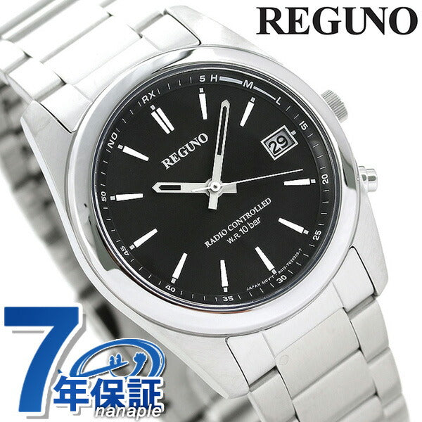 Citizen Regno Eco Drive太阳能电台观看黑色栏索引RS25-0483H WristWatch品牌男士RS25-0483H