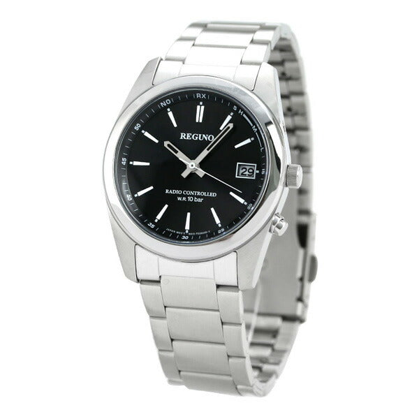 Citizen Regno Eco Drive太阳能电台观看黑色栏索引RS25-0483H WristWatch品牌男士RS25-0483H