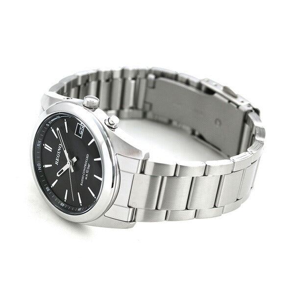 Citizen Regno Eco Drive Solar Radio Watch Black Bar Index RS25-0483H Wristwatch Brand Men&