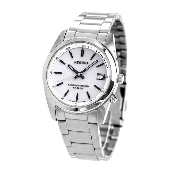 Citizen Regno Eco Drive太阳能无线电手表白色吧台指数RS25-0484H WristWatch品牌男士RS25-0484H