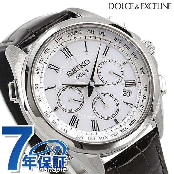 Seiko Dolce太阳能无线电计时码表Sada039 Seiko Dolce&Gefline Men&
