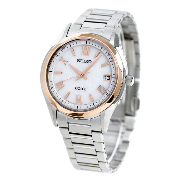 Seiko Dolce太阳能广播男士手表品牌SADZ200 SEIKO SECIKO SIRVER PINK GOLD SADZ200