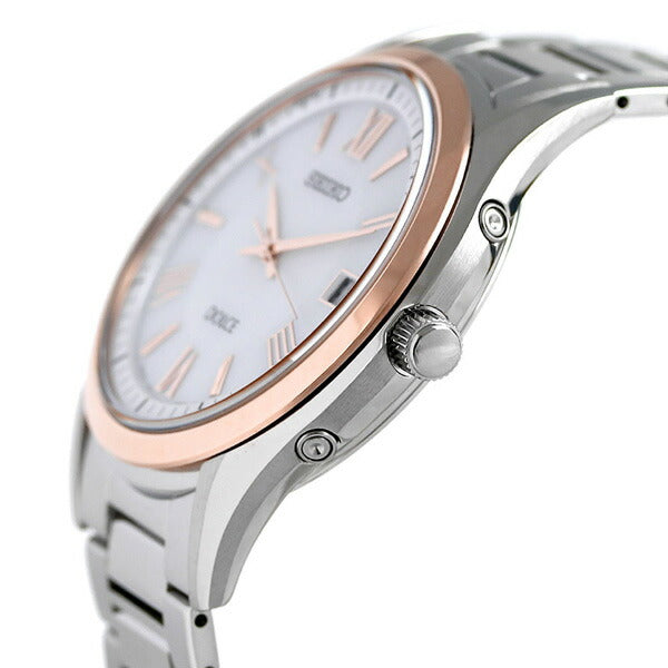 Seiko Dolce太阳能广播男士手表品牌SADZ200 SEIKO SECIKO SIRVER PINK GOLD SADZ200