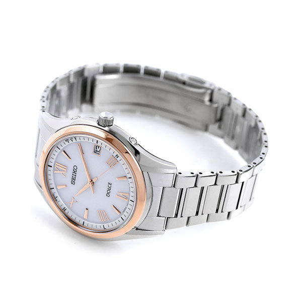 Seiko Dolce太阳能广播男士手表品牌SADZ200 SEIKO SECIKO SIRVER PINK GOLD SADZ200