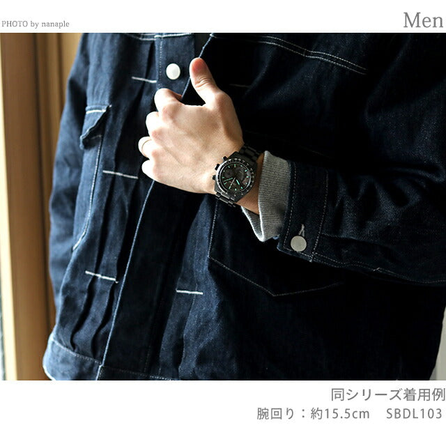 精工Prospex速度计时器太阳能观看品牌男士计时码表Seiko SBDL103模拟深灰色黑色SBDL103