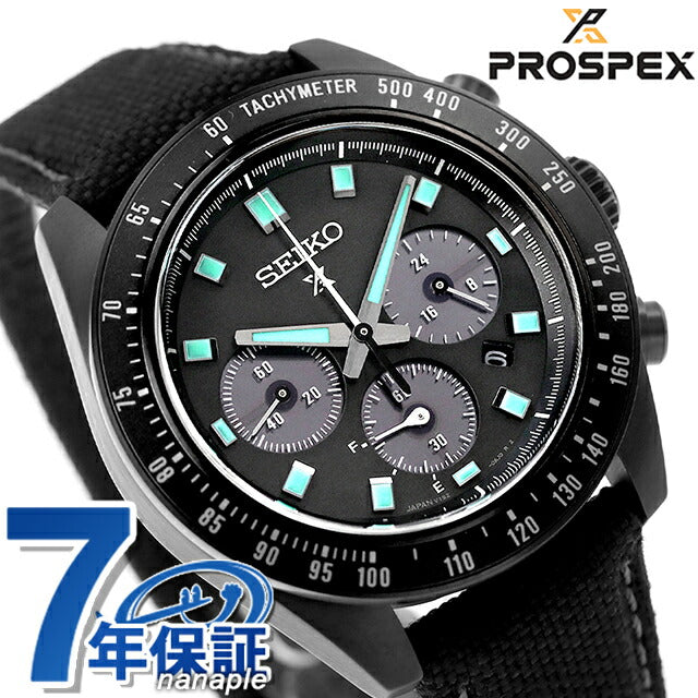 Seiko Prospex速度计时器太阳能观看品牌男士精工Seiko prospex SBDL105模拟所有黑色黑色在日本SBDL105