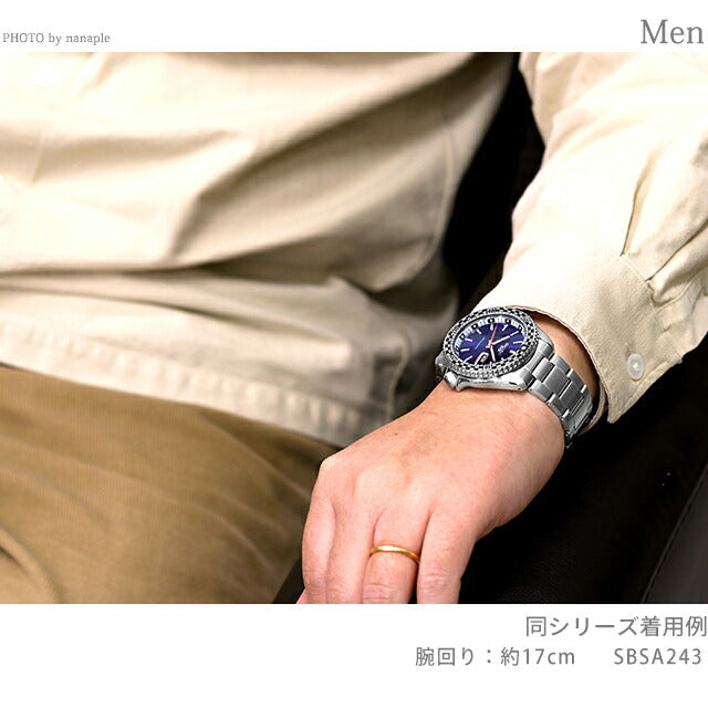 Seiko 5体育棋子旗自动观看品牌男士精工5 Sports SKX系列SBSA245模拟黑色在日本制造SBSA245