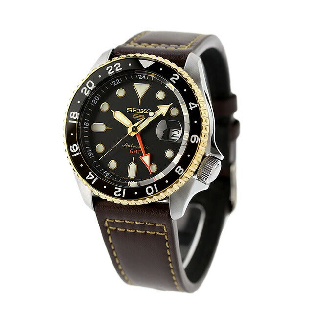 Seiko 5 Sports SKX系列GMT自动观看品牌男士精工5 Sports SBSC020模拟黑色黑色黑色在日本SBSC020