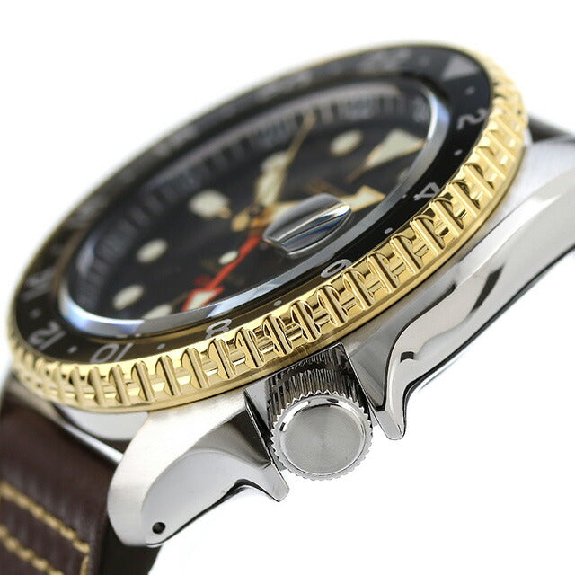 Seiko 5 Sports SKX系列GMT自动观看品牌男士精工5 Sports SBSC020模拟黑色黑色黑色在日本SBSC020