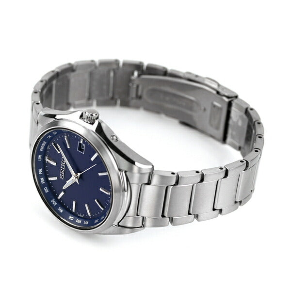 精工观看太阳能无线电钛世界时间观看品牌的日本制造SBTM289 Seiko Blue SBTM289