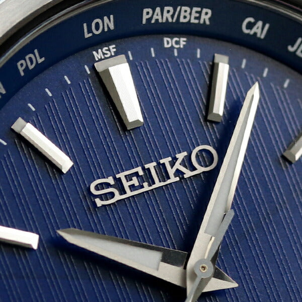 精工观看太阳能无线电钛世界时间观看品牌的日本制造SBTM289 Seiko Blue SBTM289