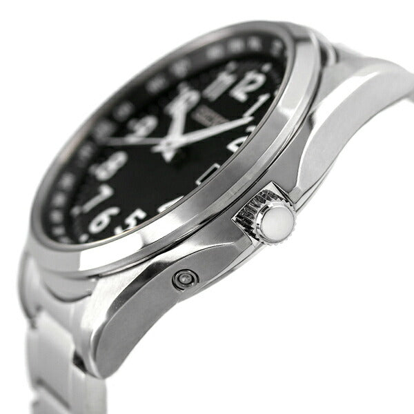 精工选择的男士易于查看日本制造的钛太阳能电台手表SBTM329 Seiko Seeiko选择黑色纪念品礼物SBTM329
