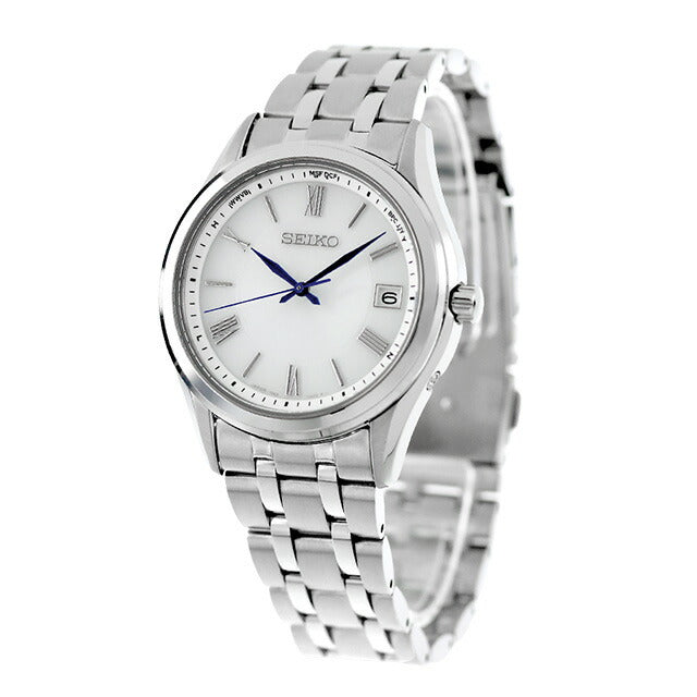 Seiko Select Selection S系列对电台太阳能观看品牌男士精工精选SBTM357模拟白银在日本制造SBTM357