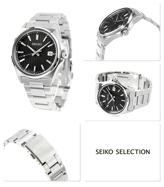 精子选择石英观看品牌男士有限模型精工模拟黑色可从Seiko-SBTH中选择