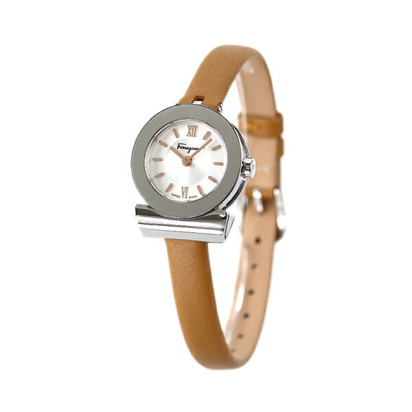 フェラガモ ガンチーニ 22mm レディース 腕時計 SF4302421 Salvatore Ferragamo シルバー ライトブラウン SF4302421
