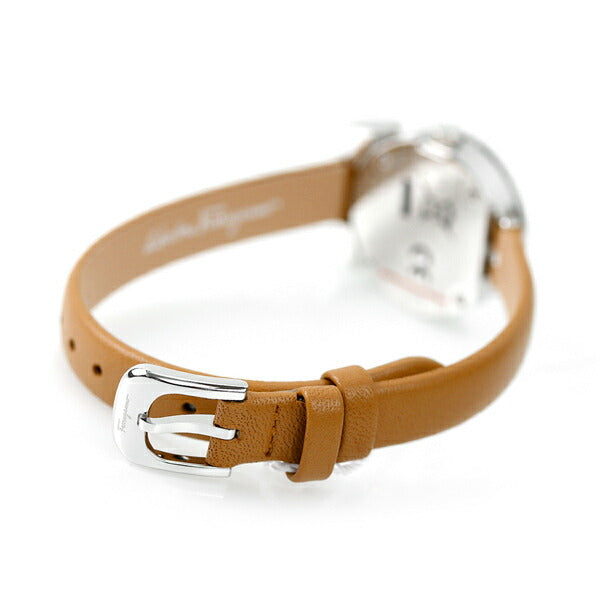 フェラガモ ガンチーニ 22mm レディース 腕時計 SF4302421 Salvatore Ferragamo シルバー ライトブラウン SF4302421