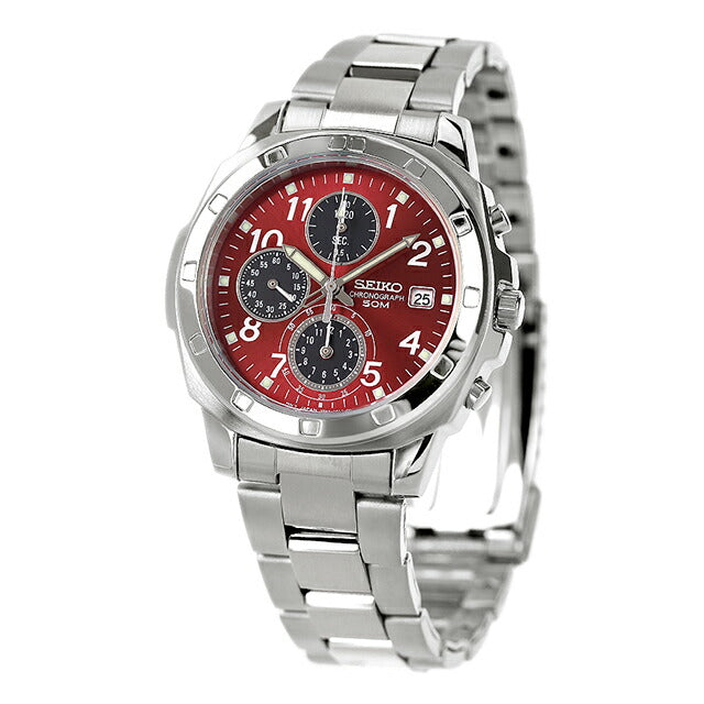 Seiko反向进口海外模型高速计时SND495P1 SND495PC SEIKO MET WAIT BARG MEN WART品牌Quartz Red Black Watch SND495P1