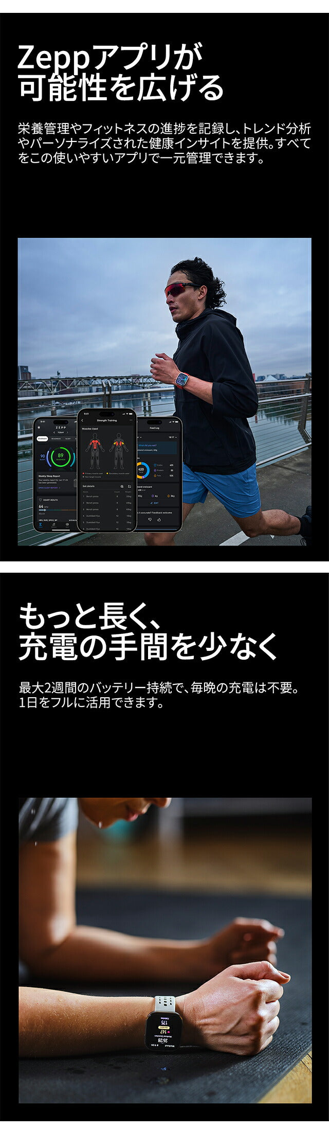 アマズフィット Bip6 スマートウォッチ ブランド メンズ レディース Bluetooth Amazfit SP170074-C17 デジタル チャコールグレー SP170074-C17
