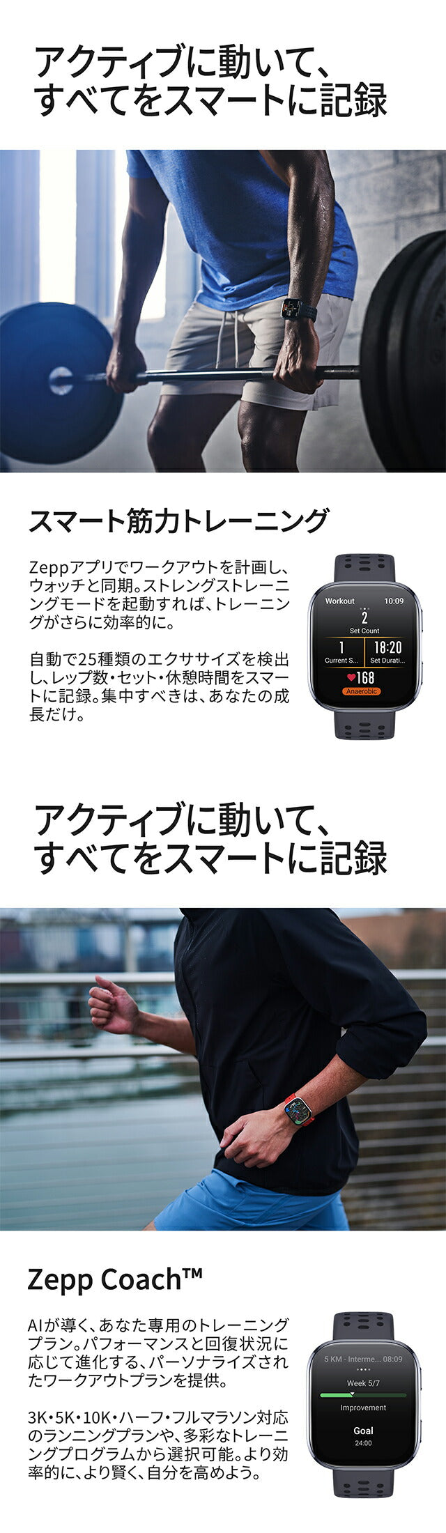 アマズフィット Bip6 スマートウォッチ ブランド メンズ レディース Bluetooth Amazfit SP170074-C17 デジタル チャコールグレー SP170074-C17