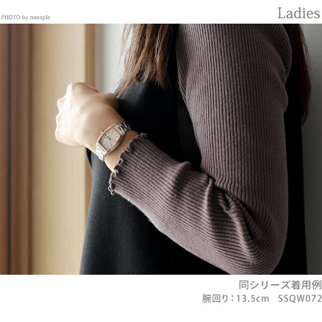 Seiko Rukia太阳能电台观看品牌女子钛Seiko SSQW072模拟粉红色贝壳在日本制造SSQW072