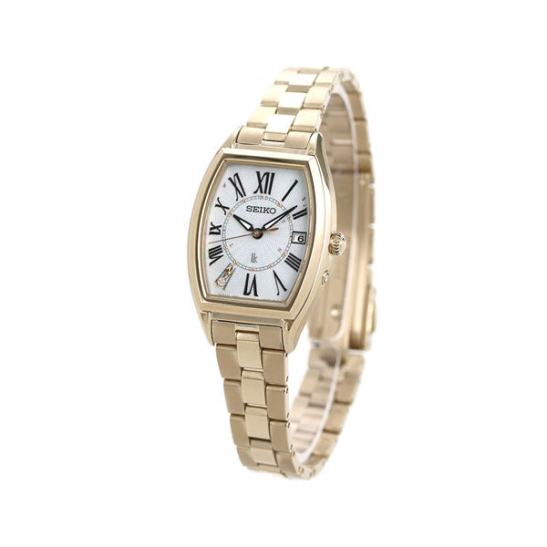 Seiko Rukia Titanium太阳能无线电Ikeda Elaiza穿着模特SSQW046 Seiko Lady Lady Gold Women Women&