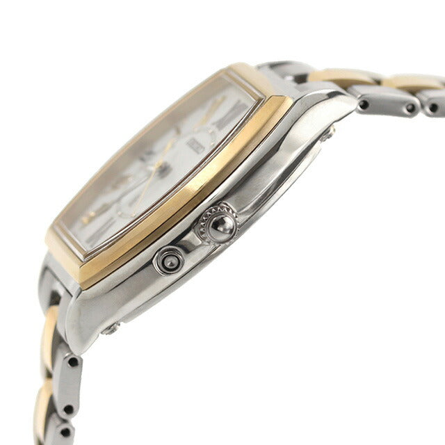 Seiko Rukia Lady Diamond Lady Gold Titanium Solar Radio Watch Brand SSQW052 SEIKO White Shell Gold Ladies SSQW052