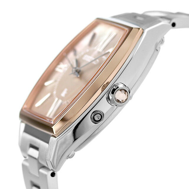 Seiko Rukia太阳能电台观看品牌女子钛Seiko SSQW072模拟粉红色贝壳在日本制造SSQW072
