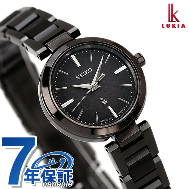 Seiko Rukia Watch Brand Eye Collection女士迷你太阳能Seiko Seiko SSVR141日本全黑制造SSVR141