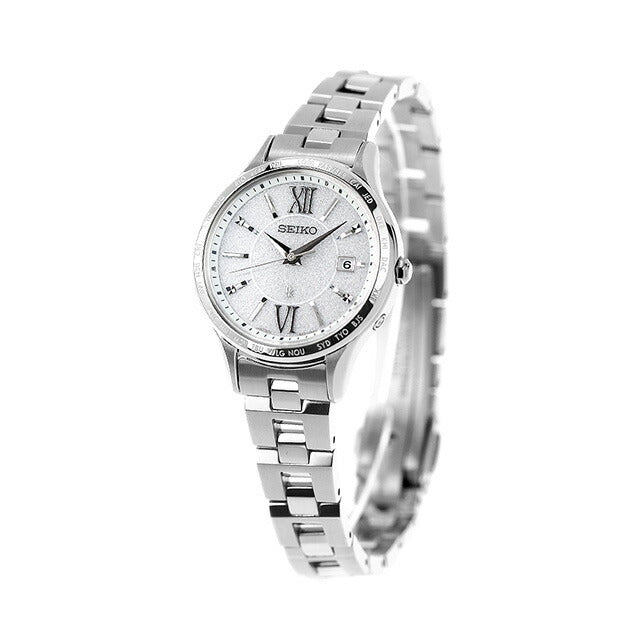 Seiko Rukia标准太阳能电台观看品牌女士精工SSVV081模拟白银在日本制造SSVV081