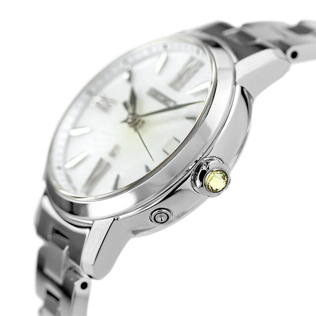 Seiko Rukia太阳能电台观看品牌女士精工Seiko SSVW205模拟白银在日本制造SSVW205