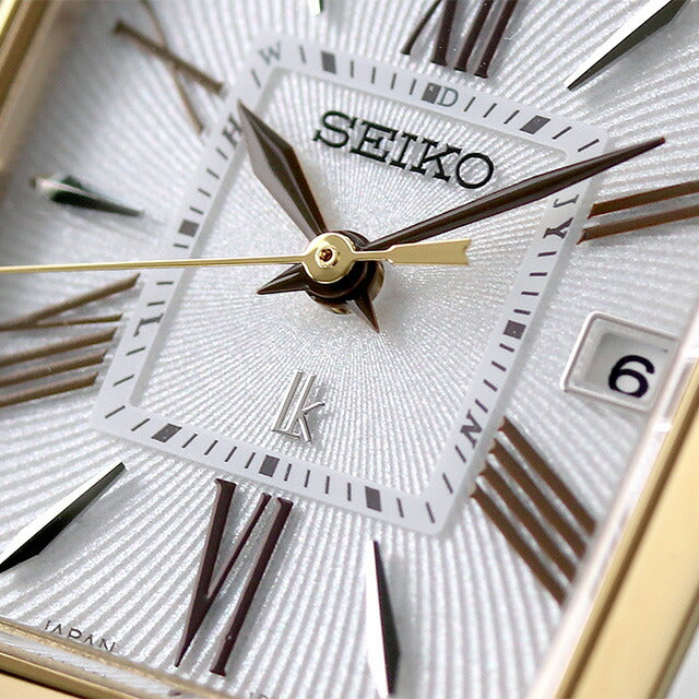 Seiko Rukia太阳能电台观看品牌女士精工SSVW210模拟银黄金在日本制造SSVW210