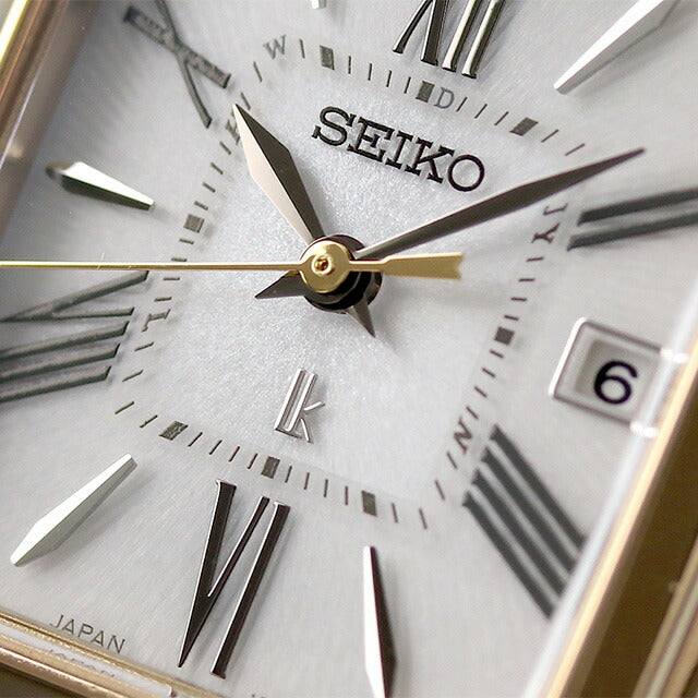 Seiko Rukia太阳能电台观看品牌女性皮带Seiko SSVW212模拟银黑色在日本制造SSVW212