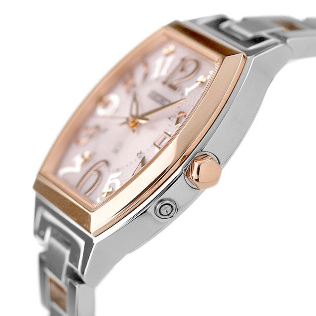 Seiko Rukia标准太阳能电台观看品牌女士精工SSVW214模拟粉红色在日本SSVW214