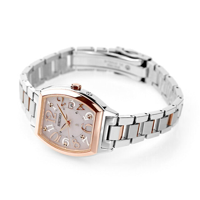 Seiko Rukia标准太阳能电台观看品牌女士精工SSVW214模拟粉红色在日本SSVW214