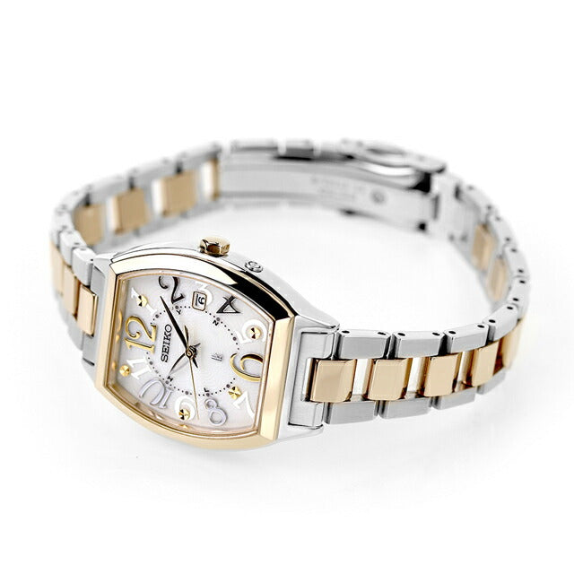 Seiko Rukia标准太阳能电台观看品牌女士精工SSVW216模拟金在日本制造SSVW216